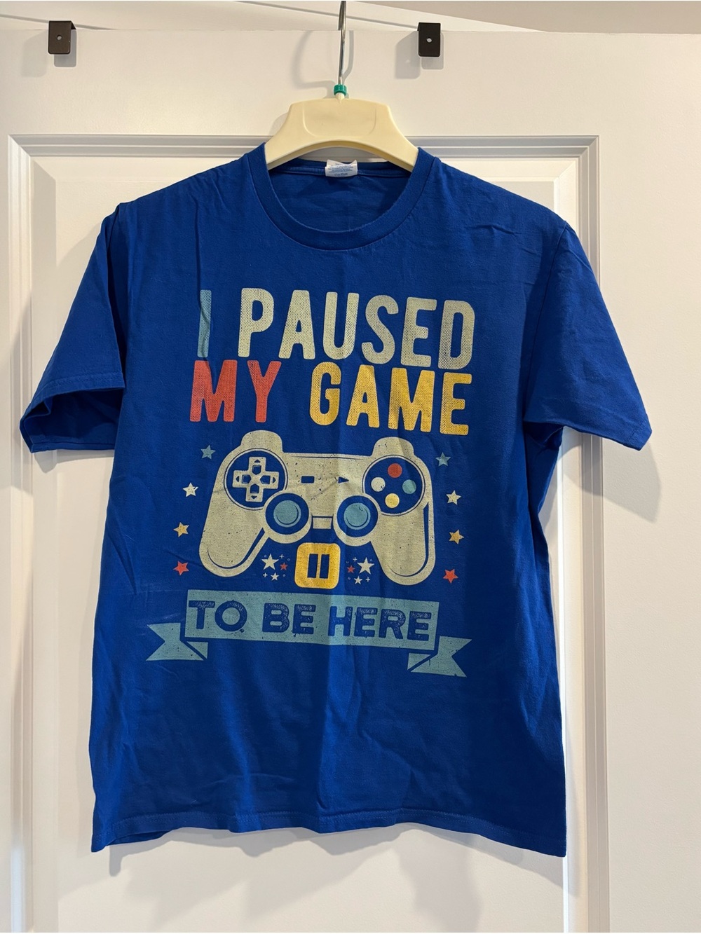 I Paused My Game to be Here Men’s Gamer T-Shirt Medium